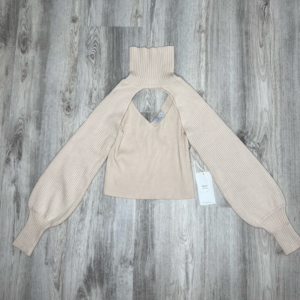 Two piece sweater turtle neck crop top